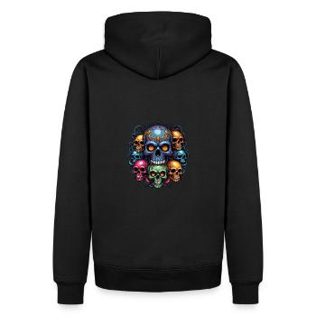 Decorative Large Skull with Small Skulls - Men’s Premium Organic Hoodie - black - Back - Nico (187cm)