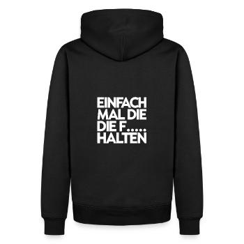 Eins nach dem Anderen der Reihe nach - Männer Premium Bio Hoodie - Schwarz - Hinten - Nico (187cm)