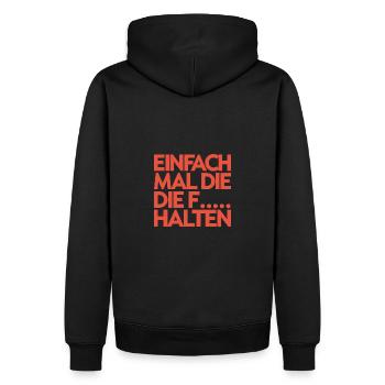 Eins nach dem Anderen der Reihe nach - Männer Premium Bio Hoodie - Schwarz - Hinten - Nico (187cm)
