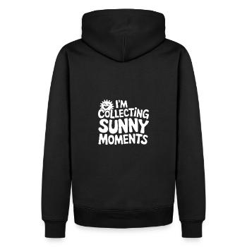 Moments d’été ensoleillés Vibrations Soleil d’été - Sweat à capuche Premium bio Homme - noir - Dos - Nico (187cm)