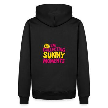 Moments d’été ensoleillés Vibrations Soleil d’été - Sweat à capuche Premium bio Homme - noir - Dos - Nico (187cm)