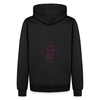 t shirt manga anime chinese characters - Sweat à capuche Premium bio Homme - noir - Dos - Nico (187cm)
