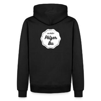 Eschder Pälzer Bu - Accessoires von PFALZstyle - Männer Premium Bio Hoodie - Schwarz - Hinten - Nico (187cm)