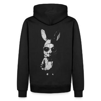 Witziger Hase Lustig - Männer Premium Bio Hoodie - Schwarz - Hinten - Nico (187cm)