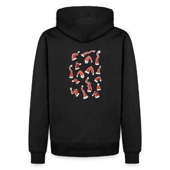 Chapeaux de Père Noël - Sweat à capuche Premium bio Homme - noir - Dos - Nico (187cm)
