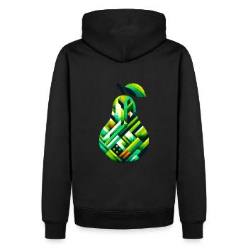 Géométrie abstraite de la poire : Design vert luxuriant - Sweat à capuche Premium bio Homme - noir - Dos - Nico (187cm)