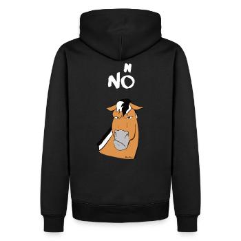 nö Fjordpferd sagt Nein süßes motziges und buntes - Männer Premium Bio Hoodie - Schwarz - Hinten - Nico (187cm)