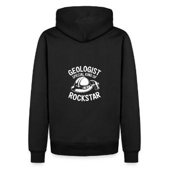 Geologe ein besonderer Rock Star - Männer Premium Bio Hoodie - Schwarz - Hinten - Nico (187cm)