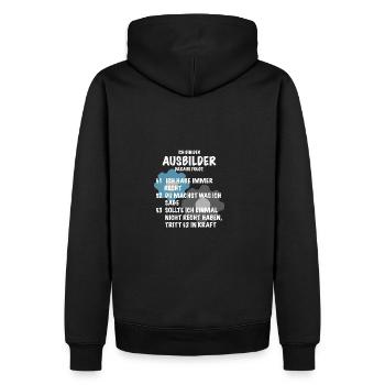 Ausbilder Spruch Geschenk Ingenieur - Männer Premium Bio Hoodie - Schwarz - Hinten - Nico (187cm)