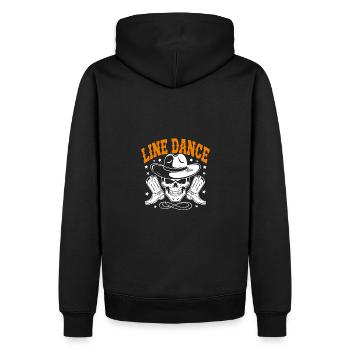Crâne de danse en ligne avec stetson et bottes et lasso - Sweat à capuche Premium bio Homme - noir - Dos - Nico (187cm)