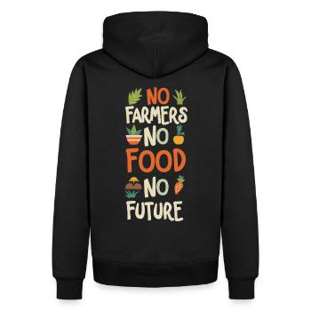 Pas d’agriculteurs, pas de nourriture, pas d’avenir, d’agriculteur, d’agriculteur - Sweat à capuche Premium bio Homme - noir - Dos - Nico (187cm)