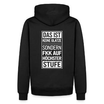 Haarausfall Glatze Frisur, Lustiges Glatzenträger - Männer Premium Bio Hoodie - Schwarz - Hinten - Nico (187cm)