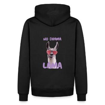 No Drama Lama Alpaka - Männer Premium Bio Hoodie - Schwarz - Hinten - Nico (187cm)