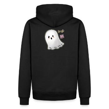 Boo Fantom - Mignon et grossier - Sweat à capuche Premium bio Homme - noir - Dos - Nico (187cm)