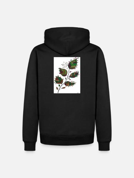 Blätter - Männer Premium Bio Hoodie - Schwarz