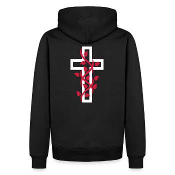 Cross - Sweat à capuche Premium bio Homme - noir - Dos - Nico (187cm)