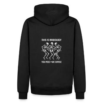 Squelettes dansants Drôle de radiologie Dire - Sweat à capuche Premium bio Homme - noir - Dos - Nico (187cm)