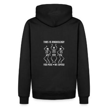 Squelettes dansants Drôle de radiologie Dire - Sweat à capuche Premium bio Homme - noir - Dos - Nico (187cm)
