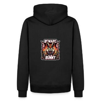 Beware of the Bunny Hasendesaster Desaster - Männer Premium Bio Hoodie - Schwarz - Hinten - Nico (187cm)