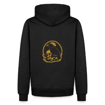 Black Raven, Raven, Raven with Skull Skull - Men’s Premium Organic Hoodie - black - Back - Nico (187cm)