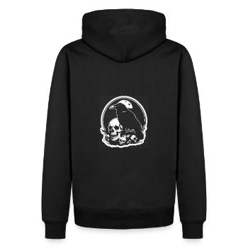Corbeau mystique noir avec crâne Crâne - Sweat à capuche Premium bio Homme - noir - Dos - Nico (187cm)