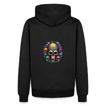 Decorative Large Skull with Small Skulls - Men’s Premium Organic Hoodie - black - Back - Nico (187cm)