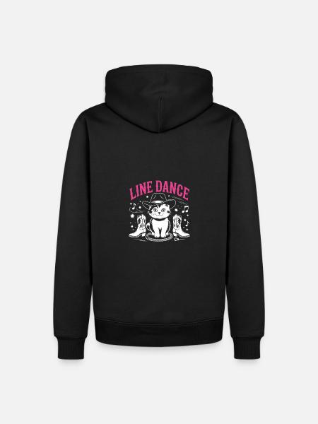 Ich liebe meine Katze und Line Dance - Männer Premium Bio Hoodie - Schwarz