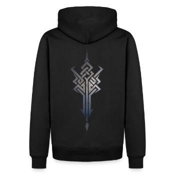 Nœud celtique Signe de symbole de croix viking - Sweat à capuche Premium bio Homme - noir - Dos - Nico (187cm)