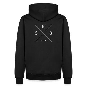 Skate - Männer Premium Bio Hoodie - Schwarz - Hinten - Nico (187cm)