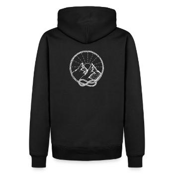 Berglandschaft im Seil - Männer Premium Bio Hoodie - Schwarz - Hinten - Nico (187cm)