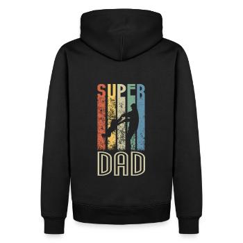 superdad, superpapa, Vatertag - Männer Premium Bio Hoodie - Schwarz - Hinten - Nico (187cm)