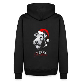 Airedale Terrier Merry Christmas, Hundekopf - Männer Premium Bio Hoodie - Schwarz - Hinten - Nico (187cm)