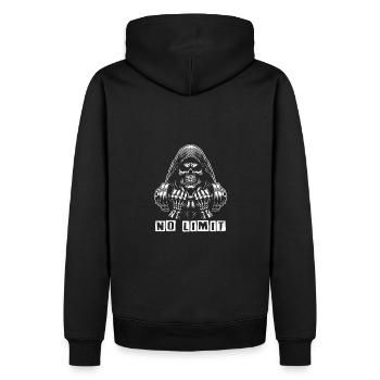 No Limit Workout Bodybuilding Skull with Dumbbell - Men’s Premium Organic Hoodie - black - Back - Nico (187cm)