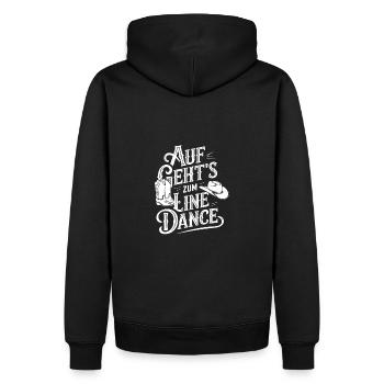 Line Dance Gruppe Training mein Tanzsport - Männer Premium Bio Hoodie - Schwarz - Hinten - Nico (187cm)