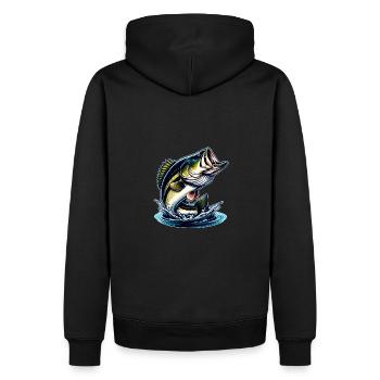 Springender Barsch - Männer Premium Bio Hoodie - Schwarz - Hinten - Nico (187cm)