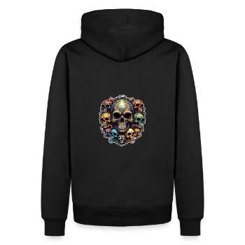 Decorative Large Skull with Small Skulls - Men’s Premium Organic Hoodie - black - Back - Nico (187cm)