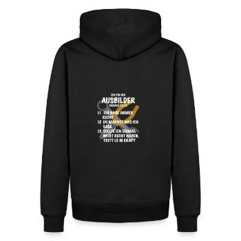 Ausbilder Spruch Geschenk Handwerker - Männer Premium Bio Hoodie - Schwarz - Hinten - Nico (187cm)