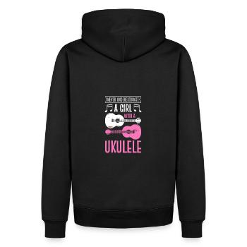 Musicien Uke Ukulele Ukulélé Unique Ukulélé - Sweat à capuche Premium bio Homme - noir - Dos - Nico (187cm)