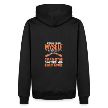 Clay Sport Tontauben Schießsport Trapshooting - Männer Premium Bio Hoodie - Schwarz - Hinten - Nico (187cm)