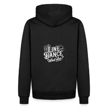Line Dance was sonst - meine Passion - mein Ding. - Männer Premium Bio Hoodie - Schwarz - Hinten - Nico (187cm)