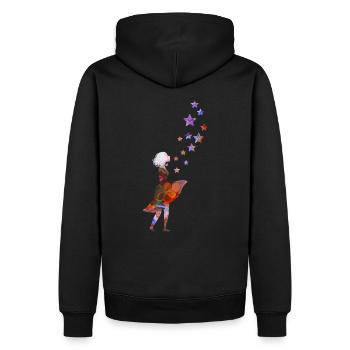 Sterntaler – Mädchen Geschenk Weihnachten - Männer Premium Bio Hoodie - Schwarz - Hinten - Nico (187cm)