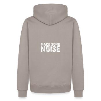 Make some Noise | Make Noise | Lärm - Männer Premium Bio Hoodie - Taupe - Hinten - Nico (187cm)