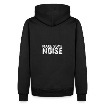 Make some Noise | Make Noise | Lärm - Männer Premium Bio Hoodie - Schwarz - Hinten - Nico (187cm)
