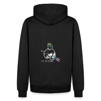 Totenkopf Apfel weiß - Männer Premium Bio Hoodie - Schwarz - Hinten - Nico (187cm)