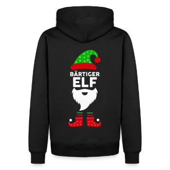 Weinachten Weihnachtself Bärtiger Elf Elfen - Männer Premium Bio Hoodie - Schwarz - Hinten - Nico (187cm)