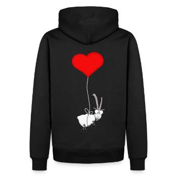 Capricorn with hearts - Men’s Premium Organic Hoodie - black - Back - Nico (187cm)