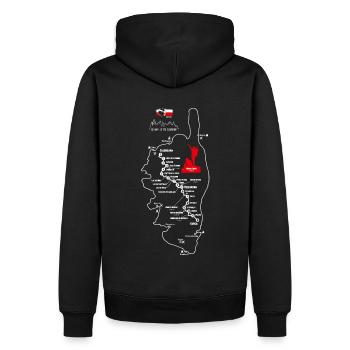 Hiking Corsica GR 20 map GR20 corsica hiking gr20 - Men’s Premium Organic Hoodie - black - Back - Nico (187cm)