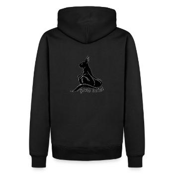 Squirrel Stay Nuts - Männer Premium Bio Hoodie - Schwarz - Hinten - Nico (187cm)