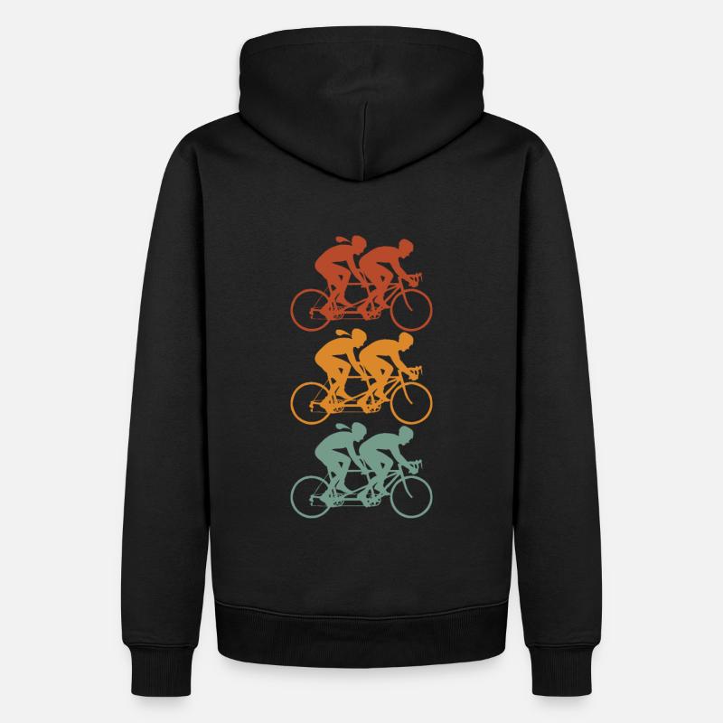 vélo velo vélos velos tandem vélo - Sweat à capuche Premium bio Homme - noir