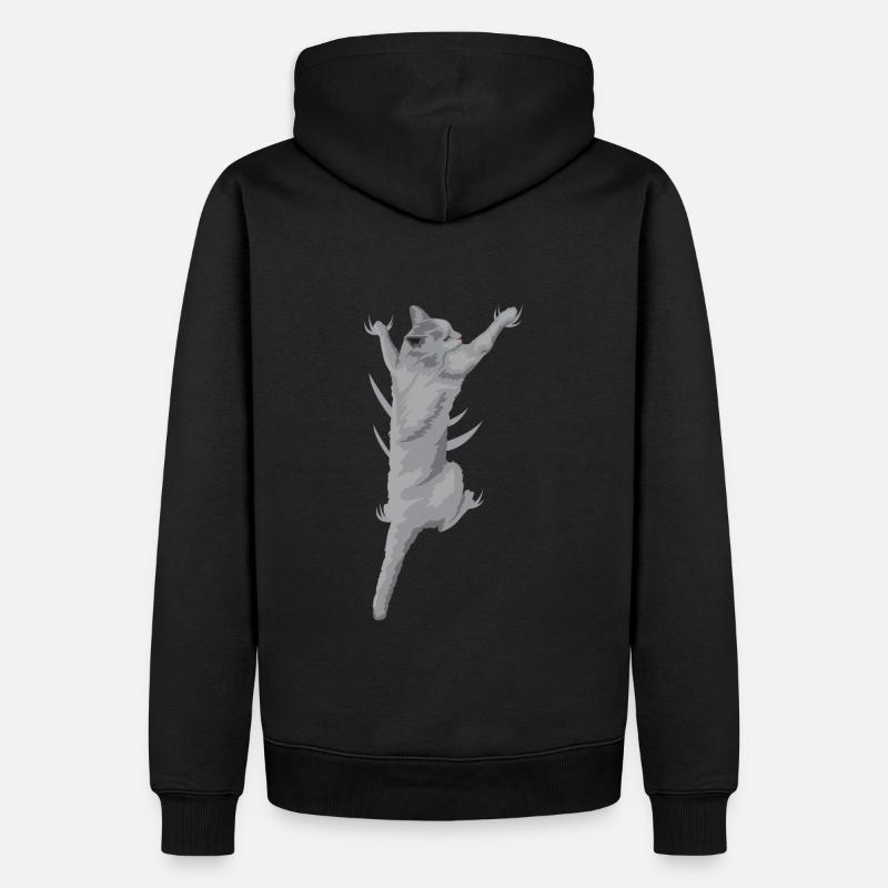Cat Climbing 3D (Katze) - Männer Premium Bio Hoodie - Schwarz